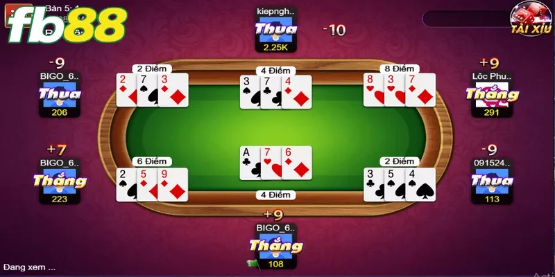 Game Bài là sản phẩm nổi bật của thương hiệu FB88